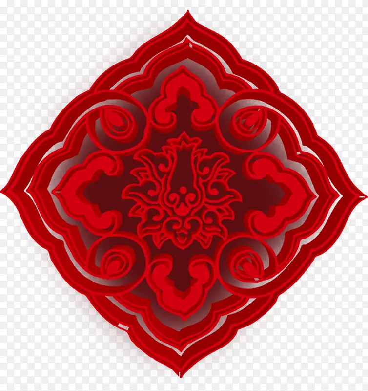 中秋节红色立体花纹包装