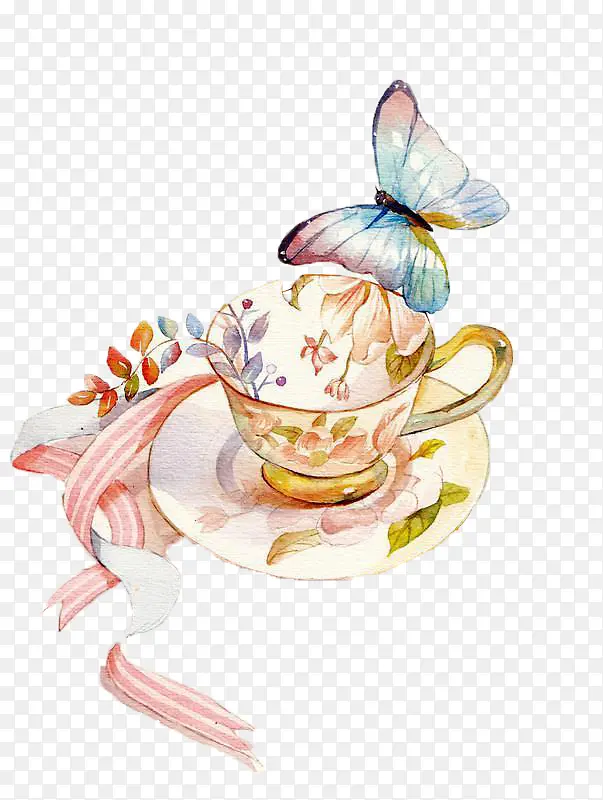 卡通茶具蝴蝶