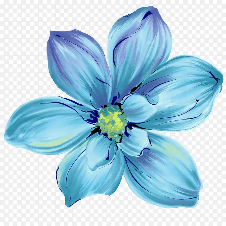 蓝色手绘花卉背景