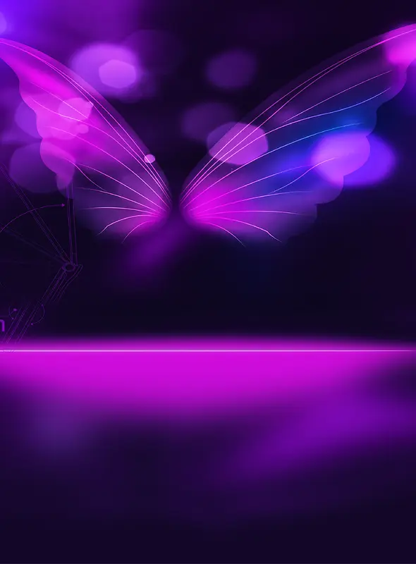 紫色蝴蝶全屏海报背景
