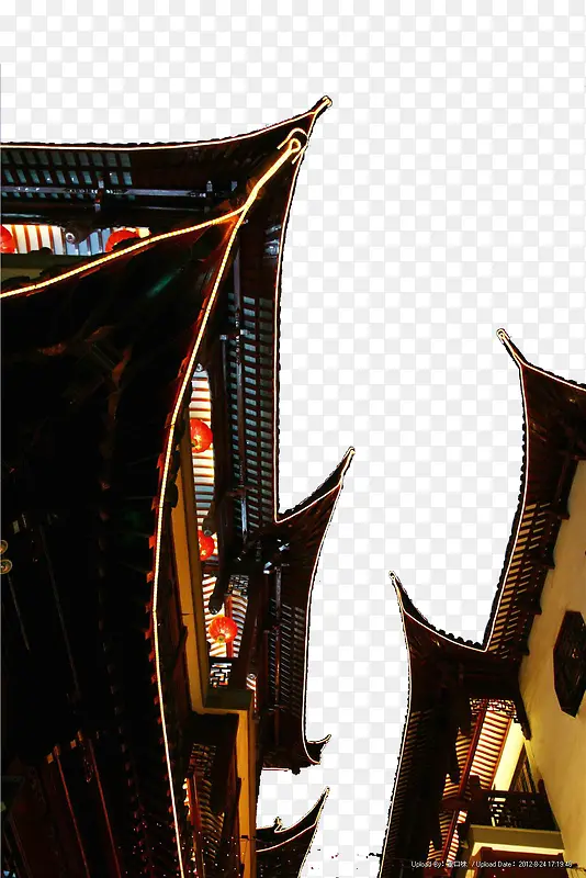中式屋檐传统设计建筑