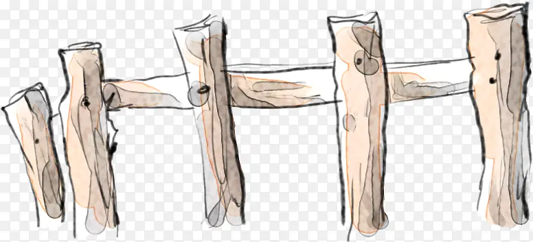 手绘艺术木桩栅栏