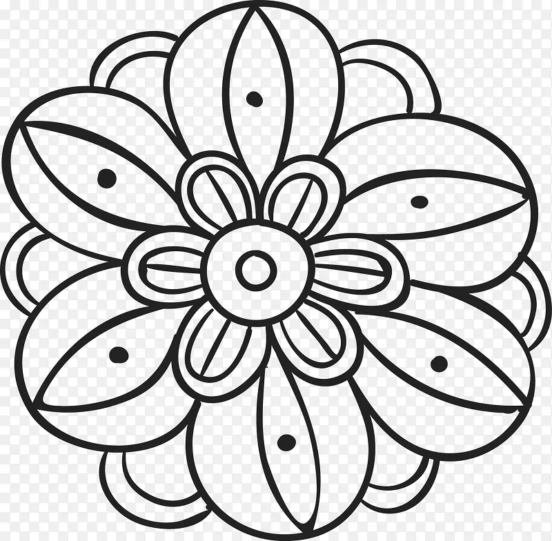 抽象曼陀罗花纹