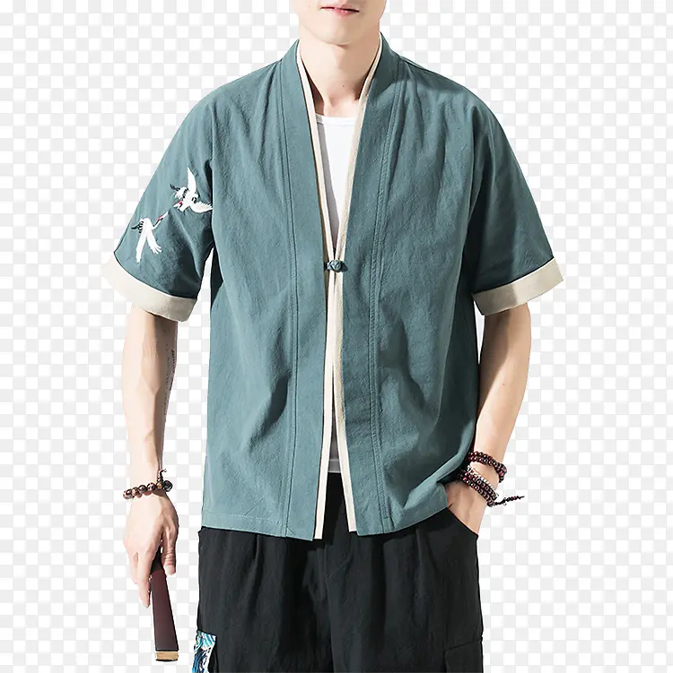 夏季中国风唐装男短袖衬衫复古