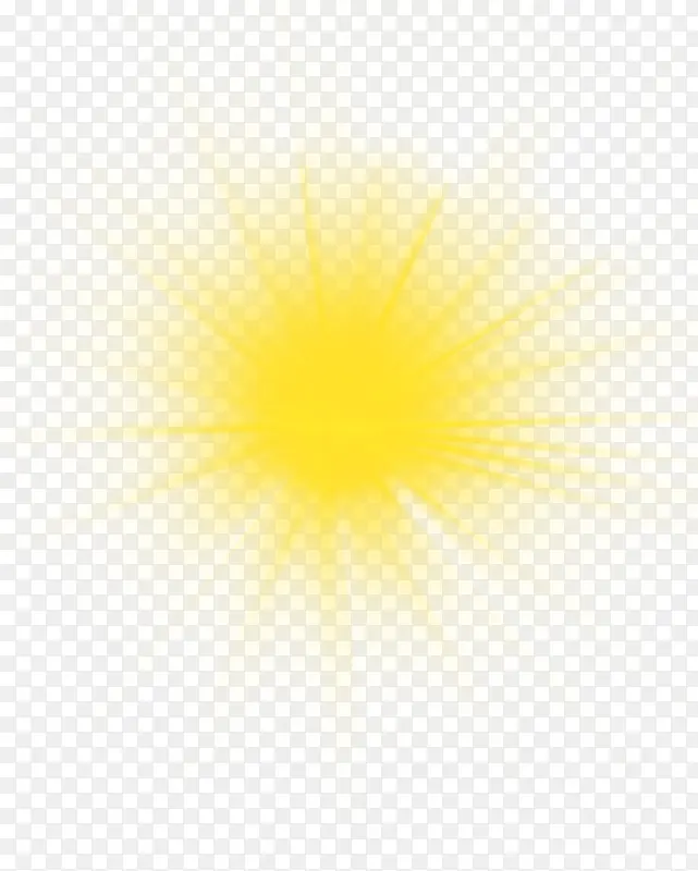黄色卡通放射日光设计手绘