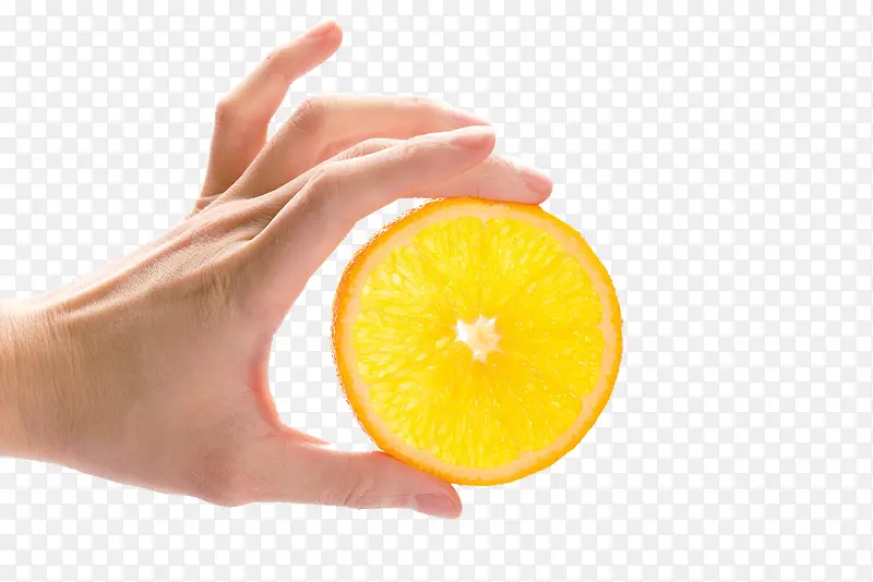 手拿 橘子 免扣 素材