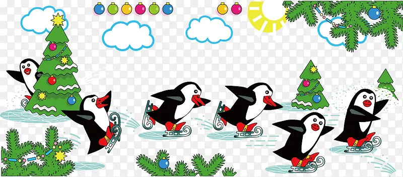 滑冰的企鹅