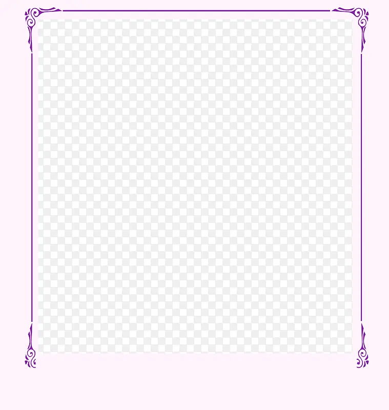 紫色花纹婚礼边框