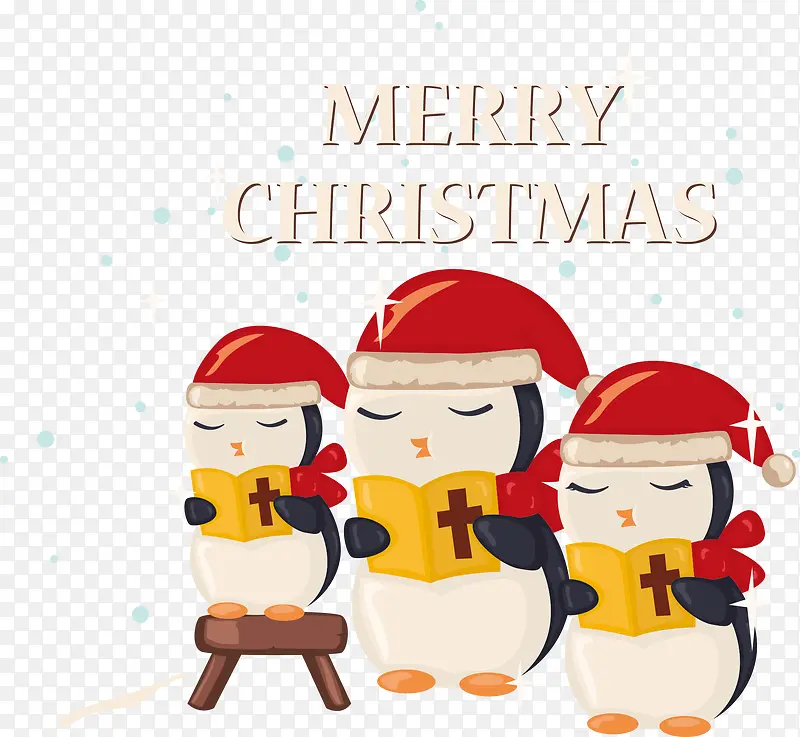 矢量圣诞节卡通企鹅