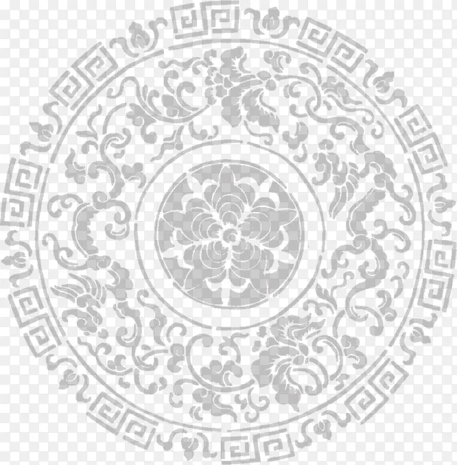 中国风灰色花纹图标