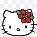 戴着小花可爱风的Hello Kitty