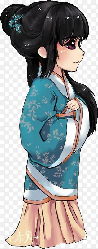 Q班汉服少女手绘