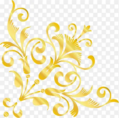 黄色纹理花纹树叶装饰