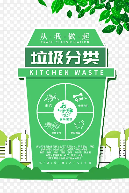 垃圾分类从我做起厨余垃圾