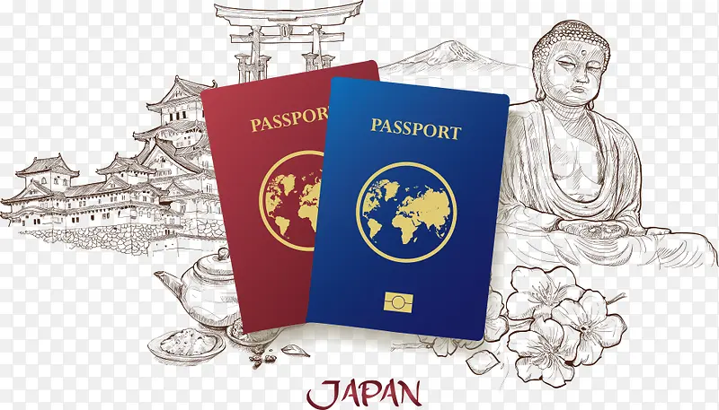 矢量日本护照