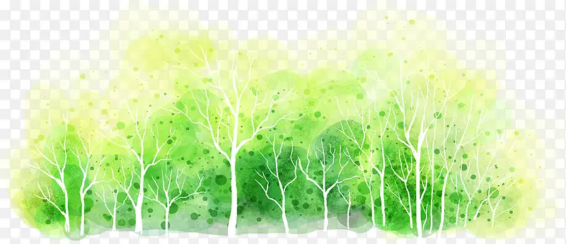 韩式风景树林插画