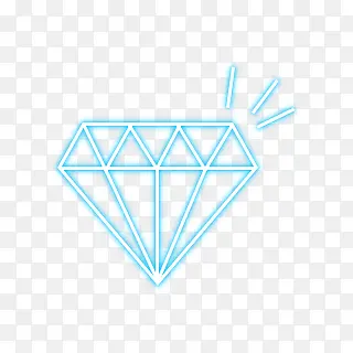 蓝色手绘线条钻石
