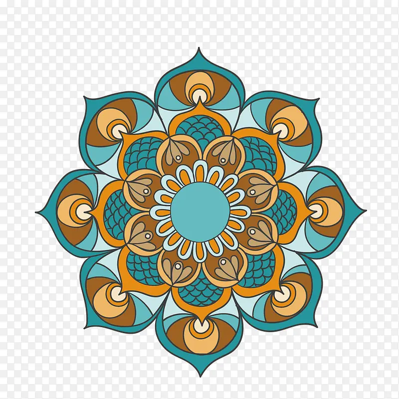 矢量佛教花纹