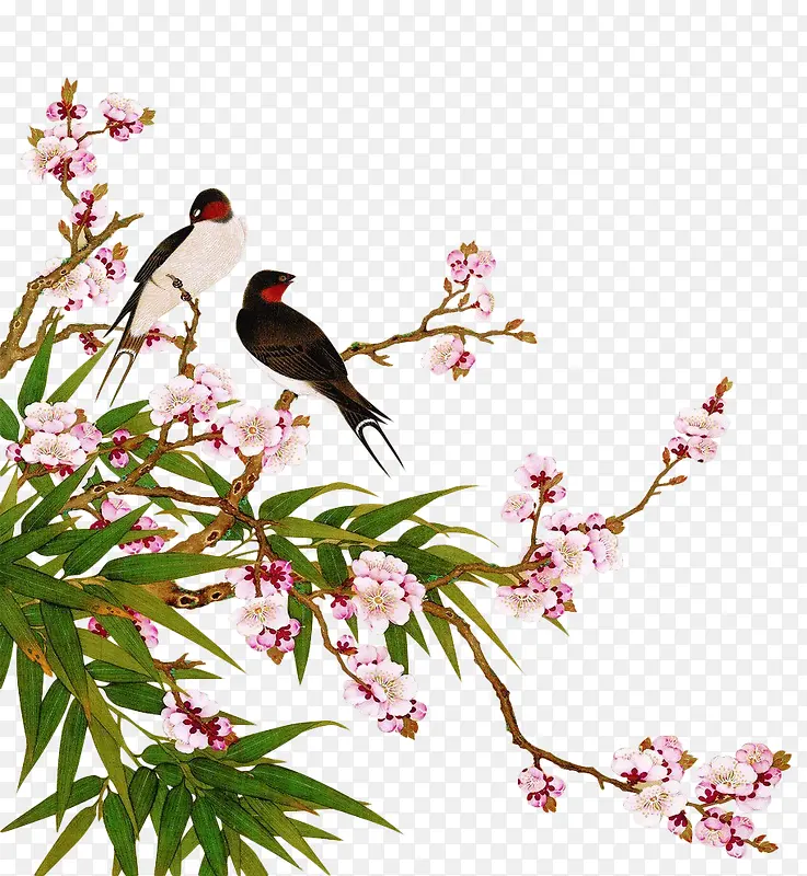 植物树木鸟花朵设计