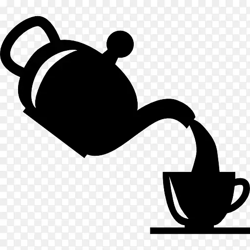 一杯茶从茶壶图标