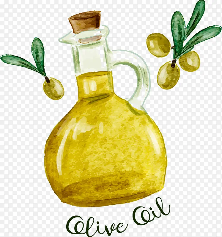 矢量手绘橄榄油