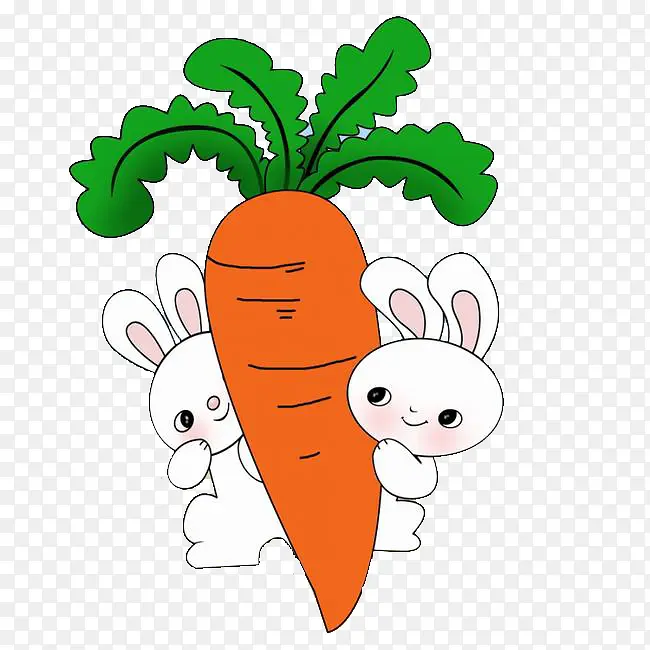 卡通兔子和萝卜