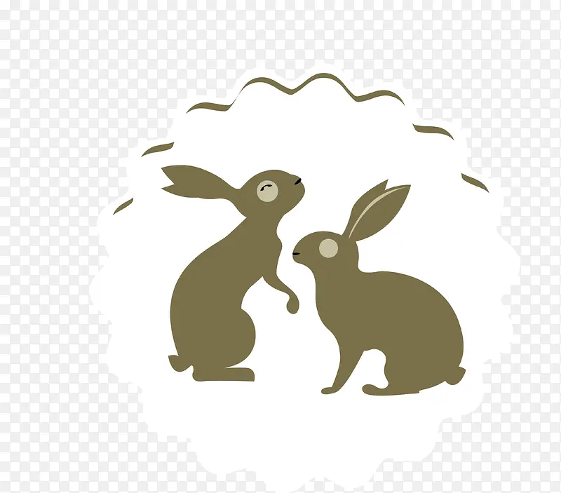 咖色复活节小兔子