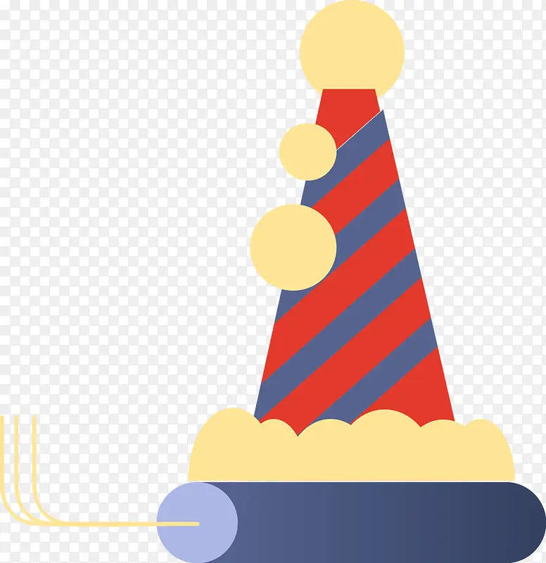 手绘彩色生日帽图案