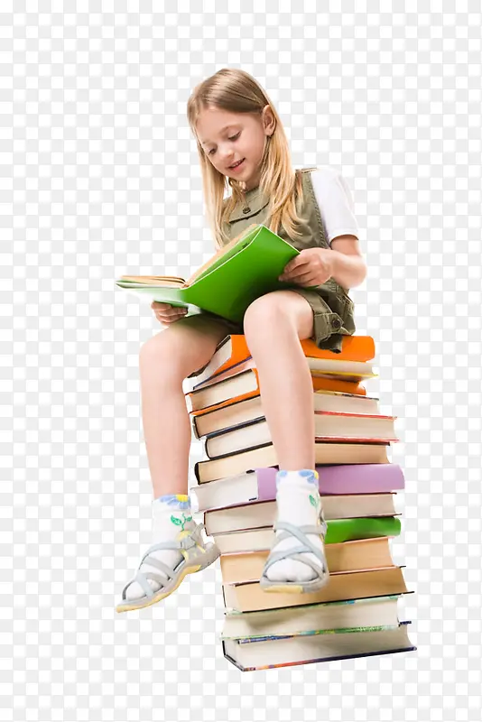 教育 看书的小女孩