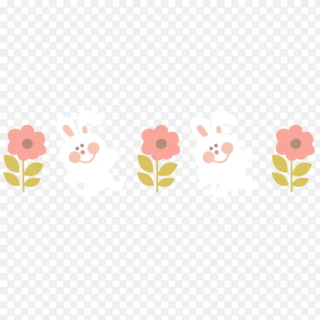 小兔子向日葵成排