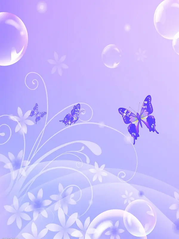 紫色梦幻蝴蝶泡泡