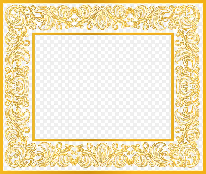 金色精美欧式花纹边框