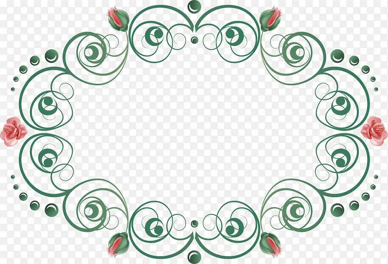 绿色花纹文本框