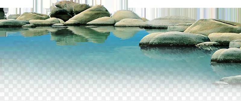 池塘鹅卵石海报设计
