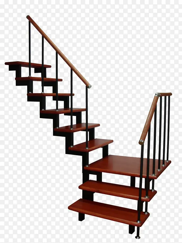 现代木制楼梯素材免抠