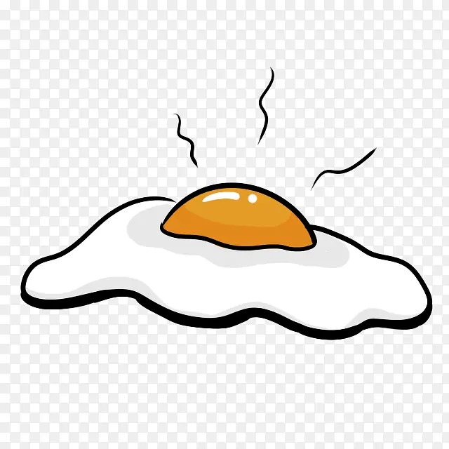 白色卡通煎鸡蛋装饰图案