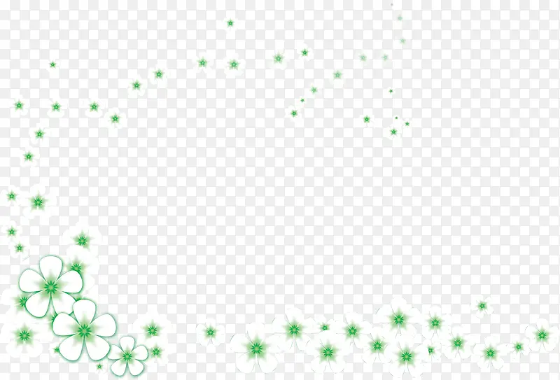 绿色花朵星星元素