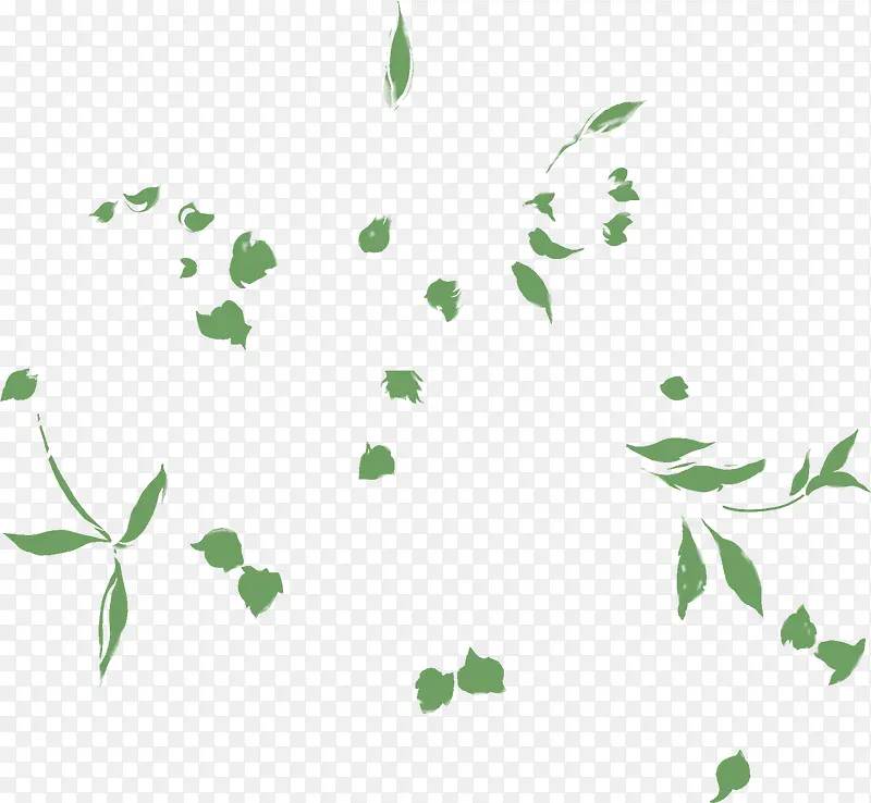 中秋节绿色花朵手绘