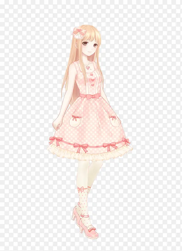 卡通花裙小女孩