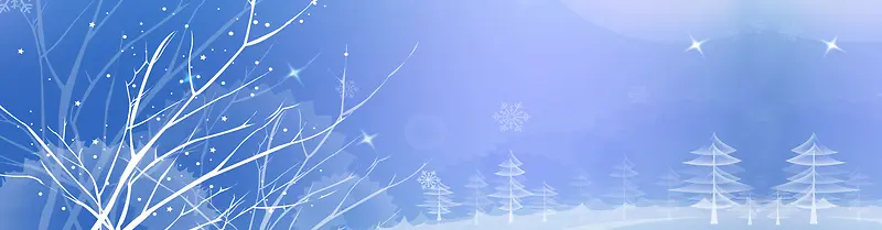 冬季树林雪景背景banner