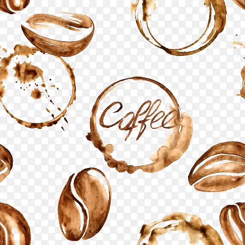 矢量咖啡豆背景图片