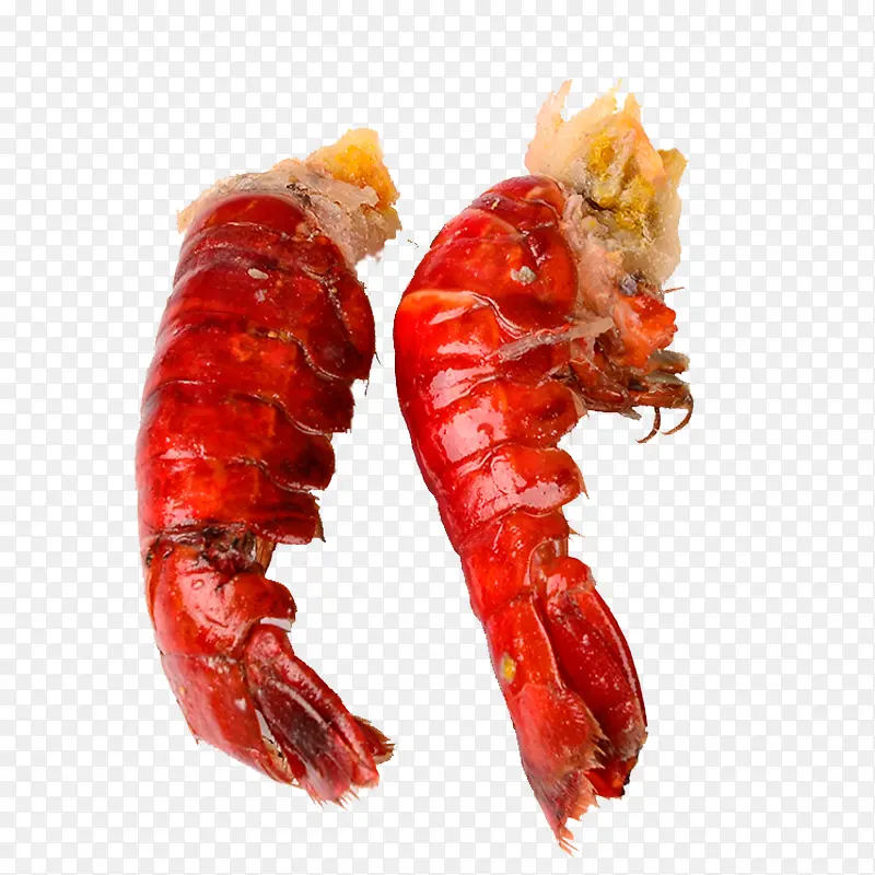 鲜红色大虾海鲜虾尾