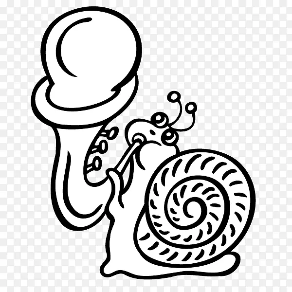 蜗牛 手绘