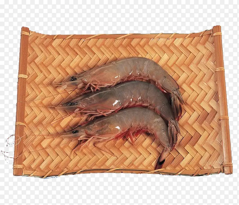 竹筐中的基围虾