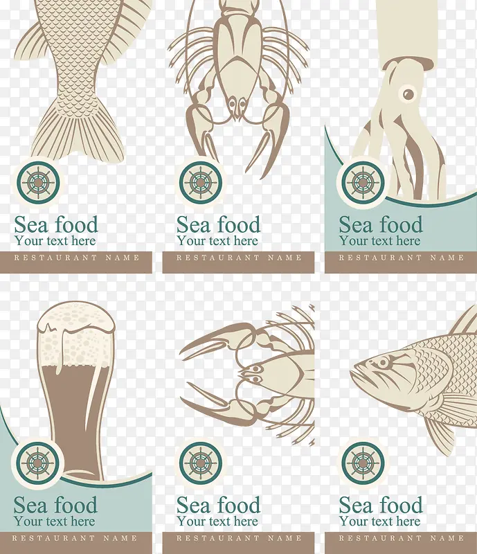矢量海鲜菜单设计
