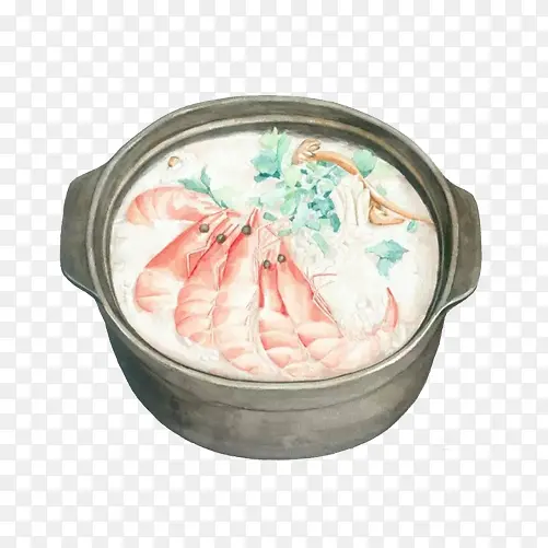 海鲜粥手绘画素材图片