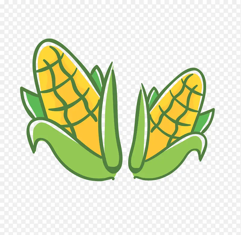 矢量卡通简洁食物玉米