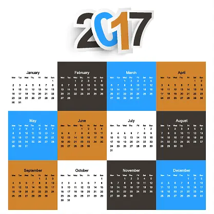 2017年矢量日历