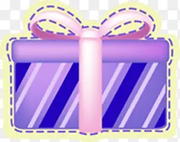 手绘紫色礼物盒