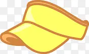 扁平手绘黄色的遮阳帽